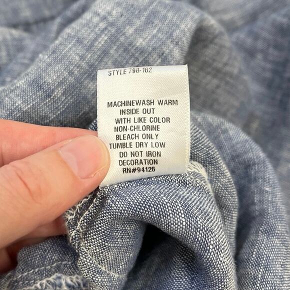 CP Shades Teton Linen Tunic Chambray V-Neck Pockets Lightweight Lagenlook Small - Picture 13 of 14